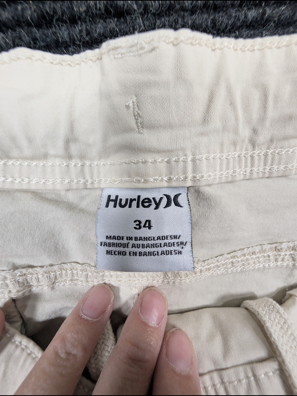 Hurley Men's Cream Drawstring Waist Shorts